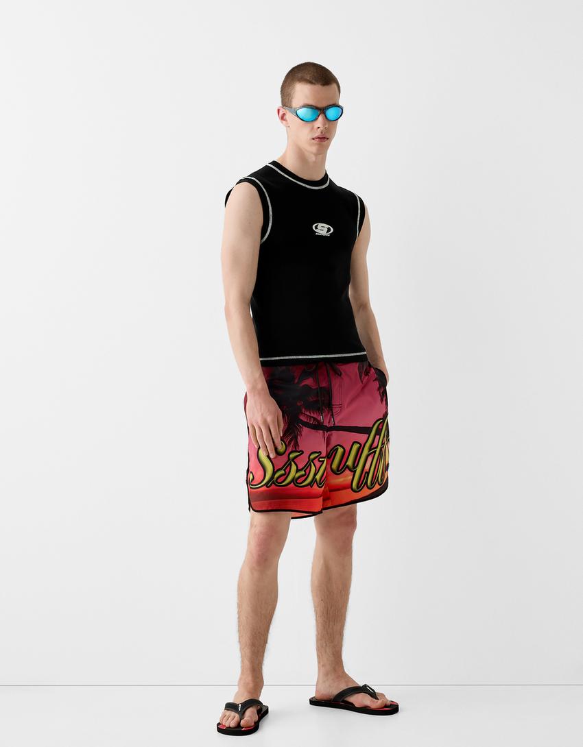 Gilet sans manches BERSSSHKA X SSSTUFFF fil contrastant-Noir-0