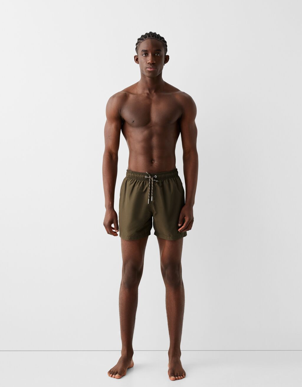 Calções de banho básico-Caqui-0