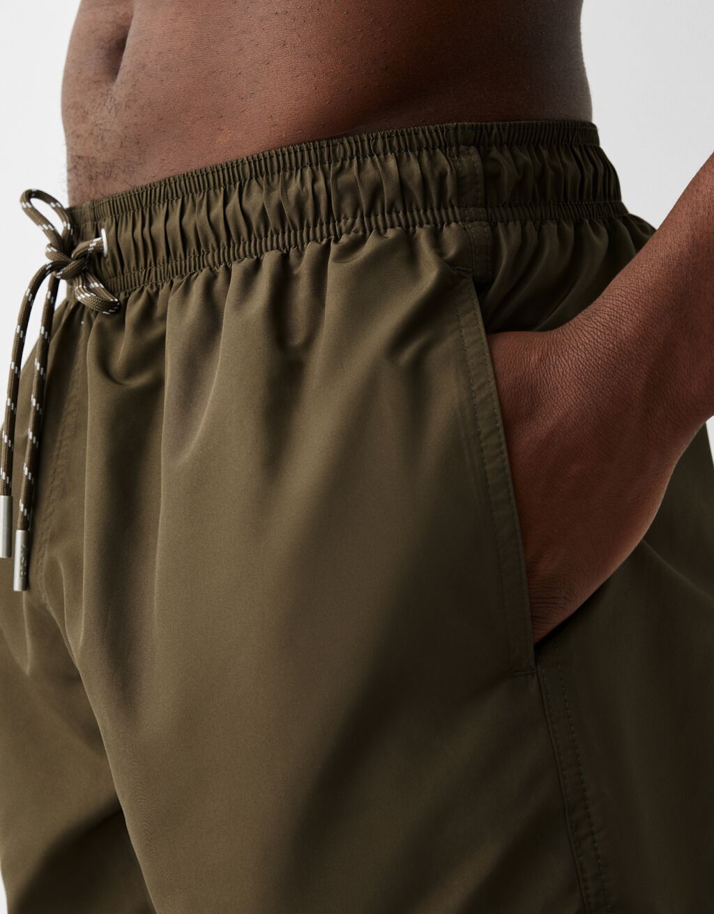 Calções de banho básico-Caqui-4