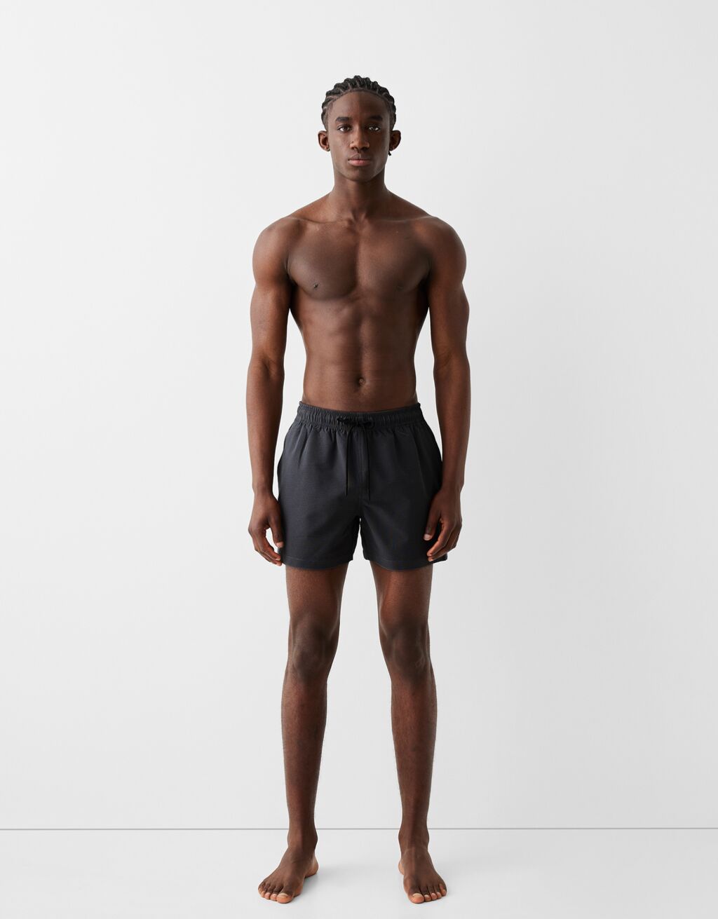 شورت سباحة بملمس بارز-رمادي-0