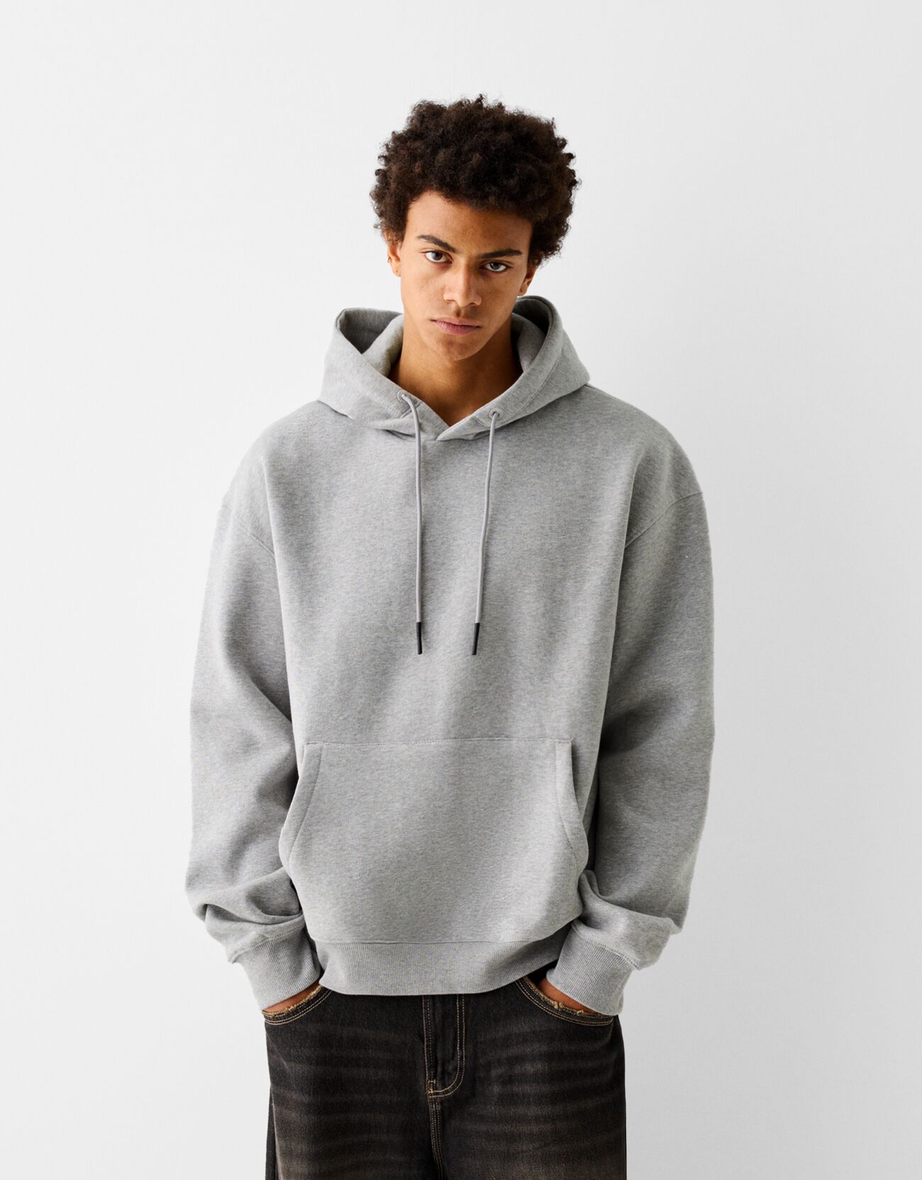 Bershka Sudadera Capucha Hombre Xxl Gris