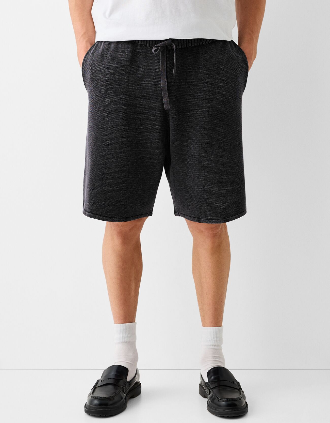 Bershka Bermudashorts Im Washed-Look Herren Xl Schwarz