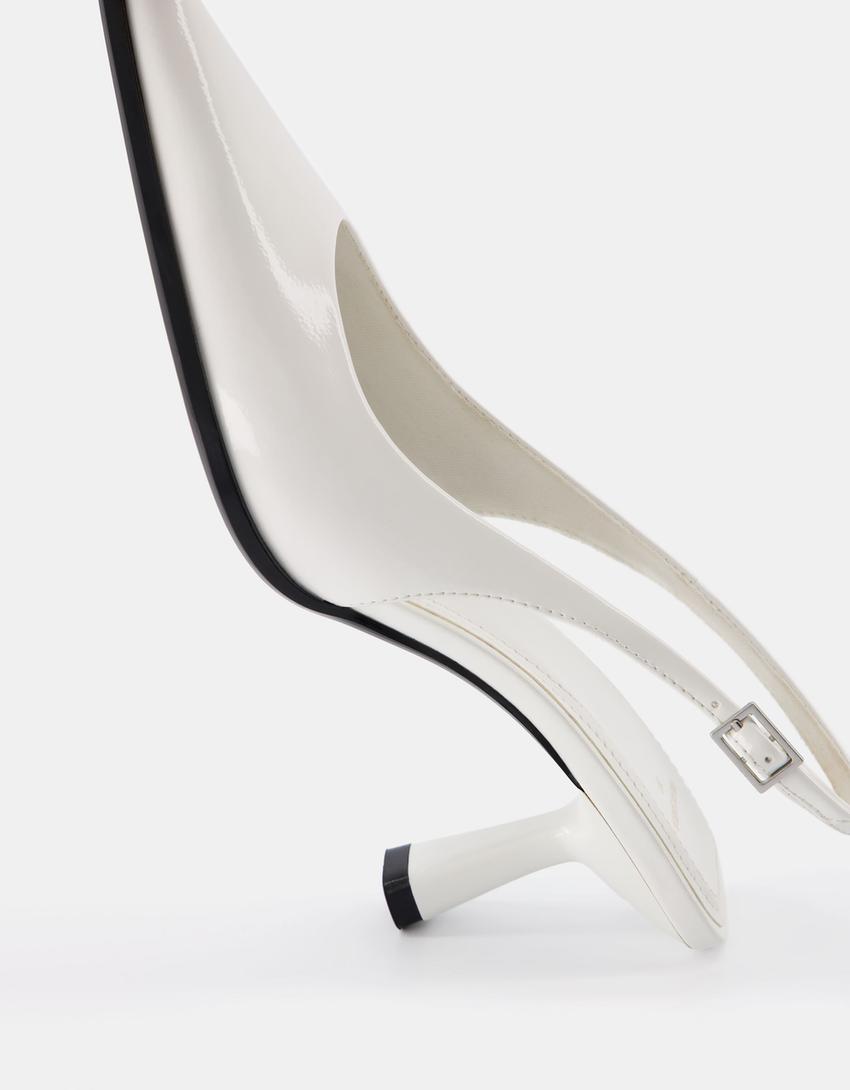 حذاء بكعبية مفتوحة وكعب صغير-أبيض-3