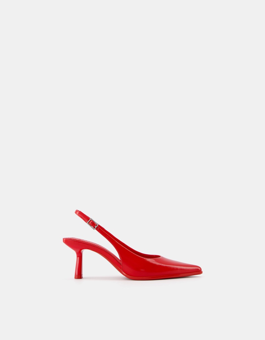Escarpins type mules kitten heels-Rouge-0