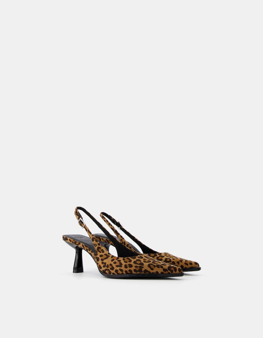 Animal print kitten heel shoes - Women | Bershka