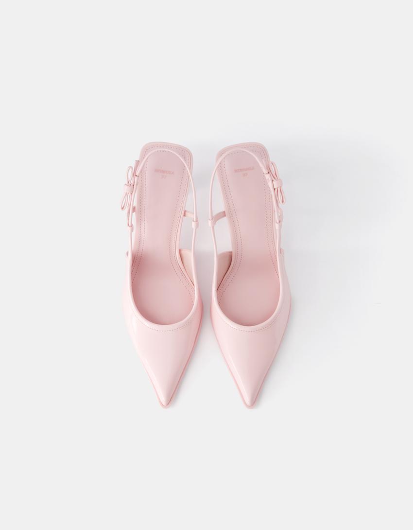 حذاء بكعب قطة وتفصيل عُقدة-زهري-4