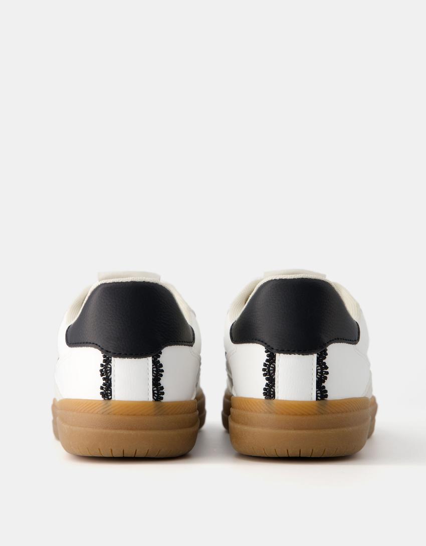 Sneakers rétro stampa animalier-Bianco-2