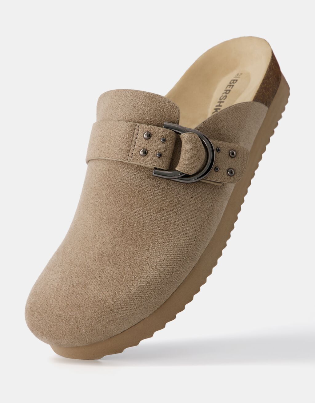 Buckled clogs with stud details-TAUPE-1
