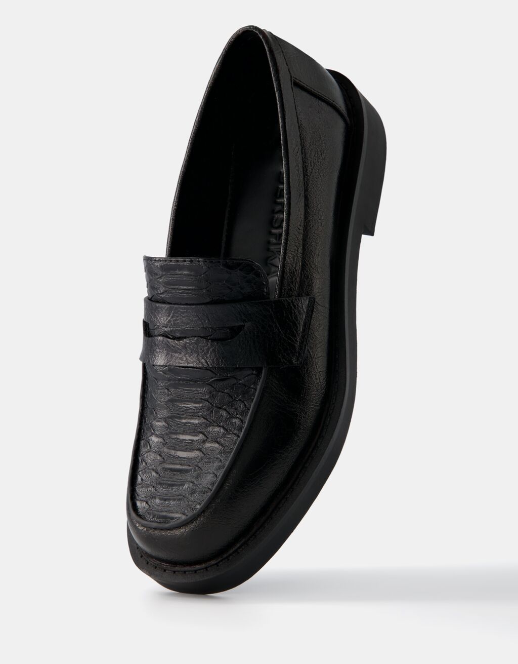 Flat black loafers-BLACK-2