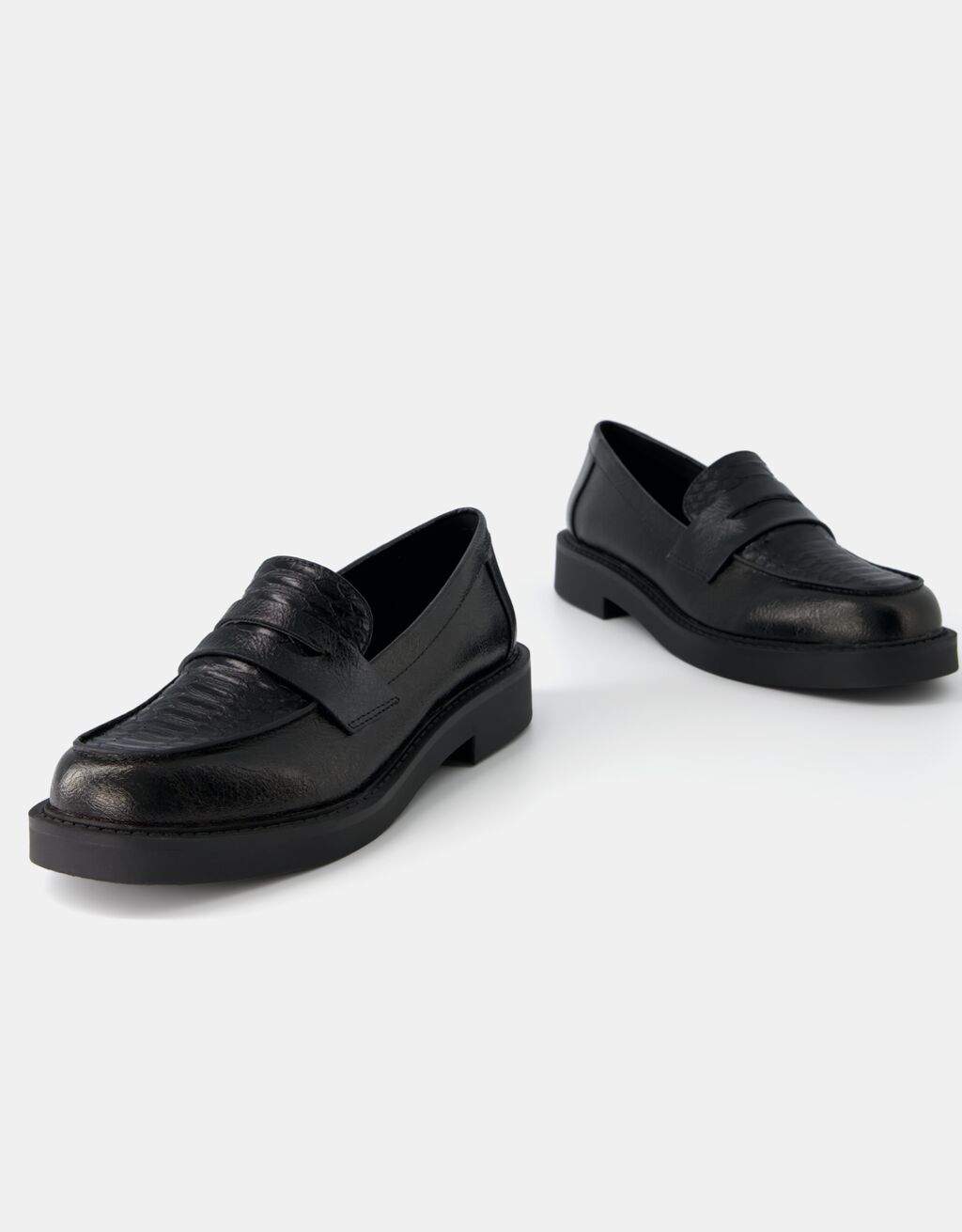 Flat black loafers-BLACK-3