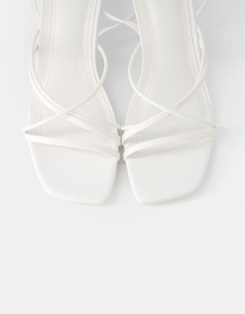 Sandalia tacón kitten pulsera-Blanco-4