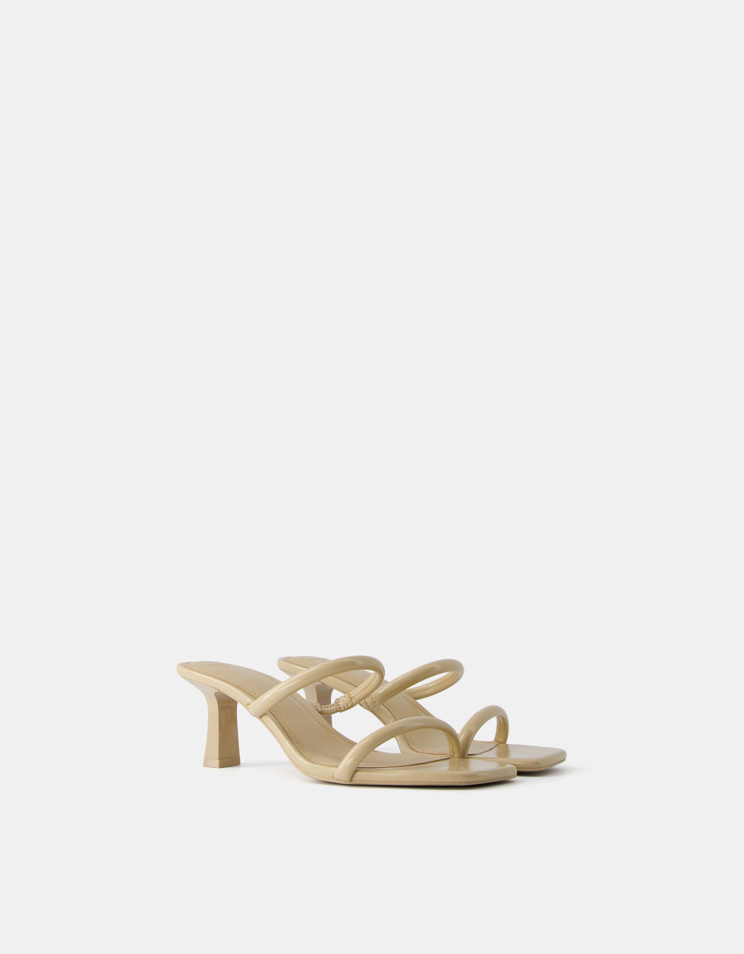 Kitten heel sandals with double strap