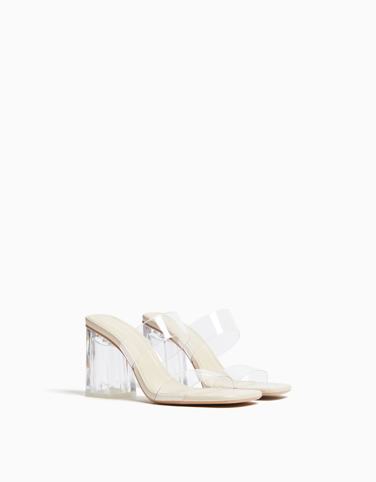 Bershka Absatzsandalen Mit Vinyl-Riemchen Damen 39 Transparent