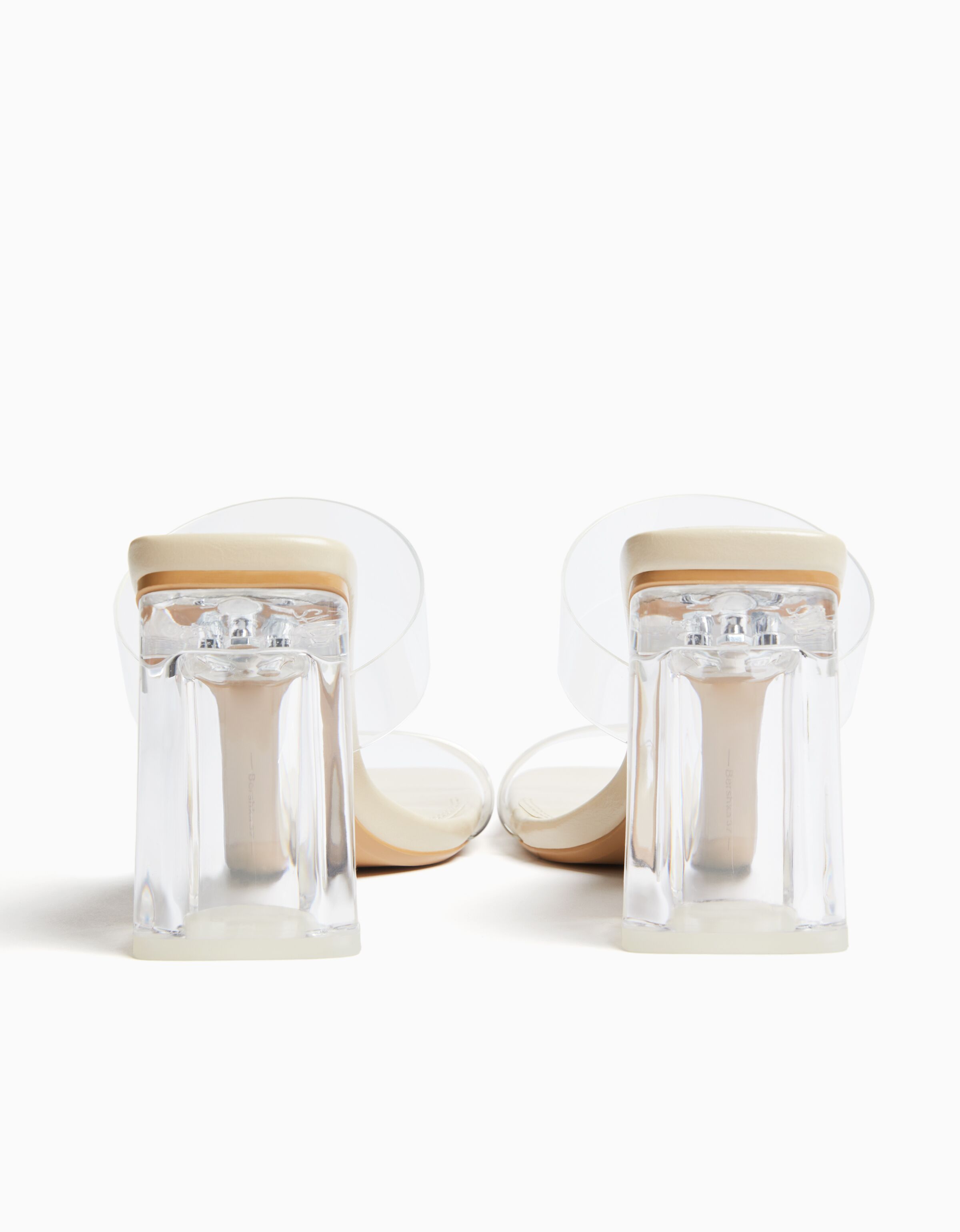 Heeled sandals with vinyl straps Shoes Women Bershka