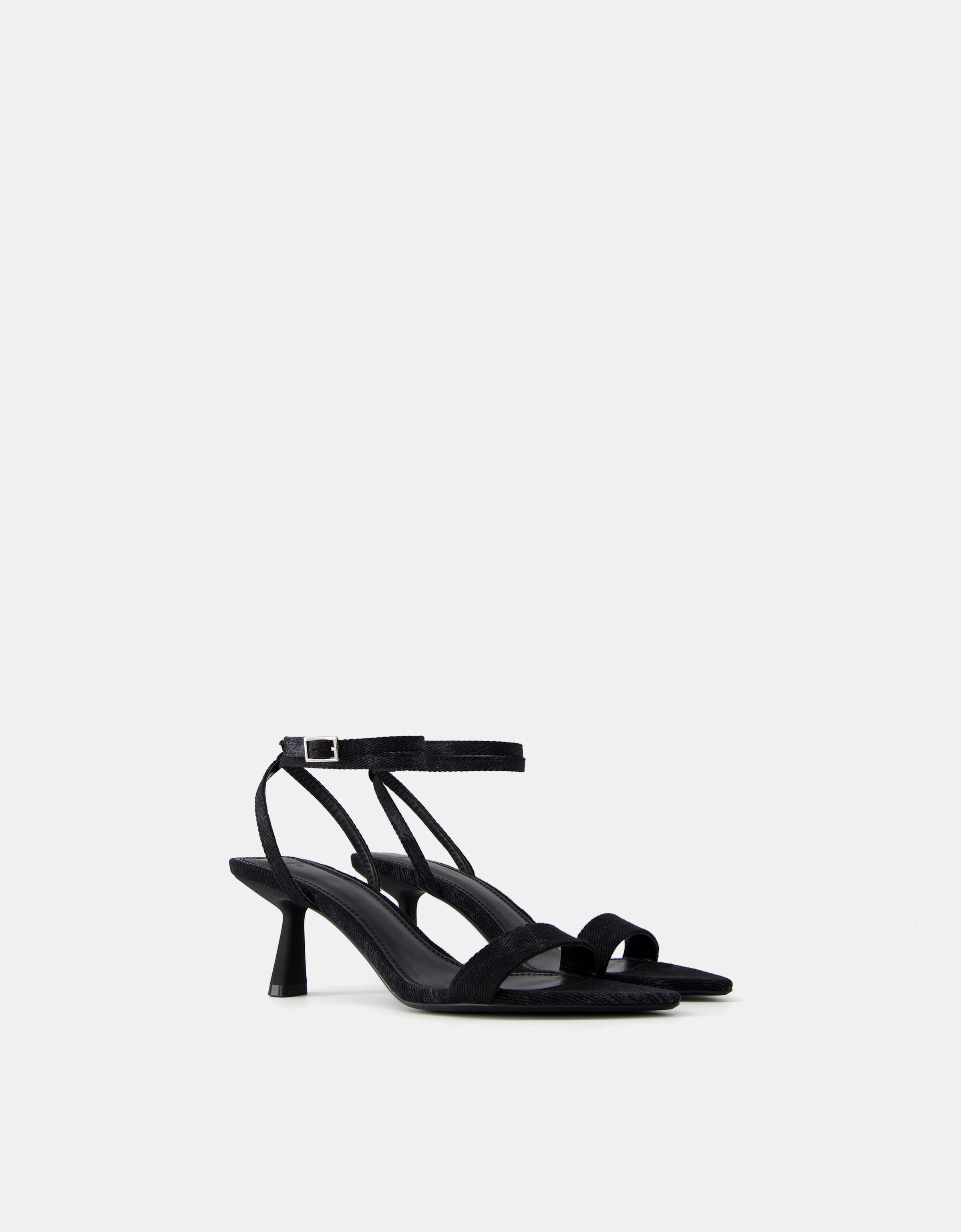 Sandales talon kitten heel bout pointu Femme Bershka