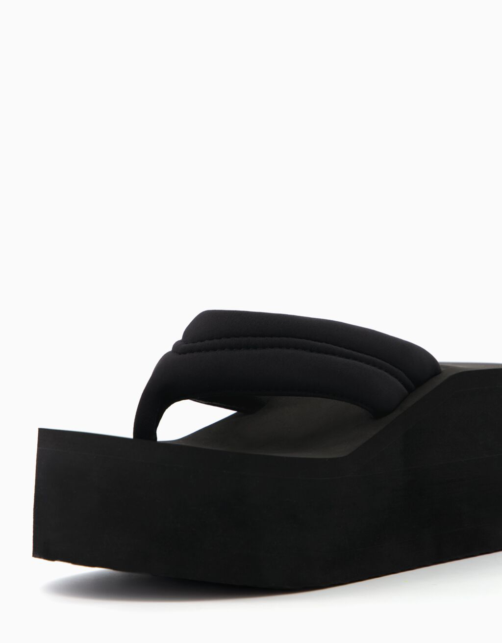 Quilted platform sandals-BLACK-2