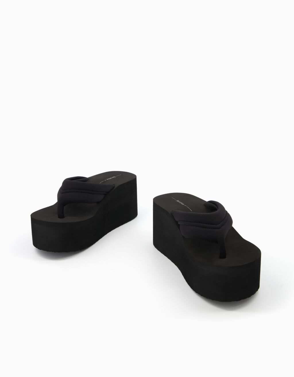 Quilted platform sandals-BLACK-4
