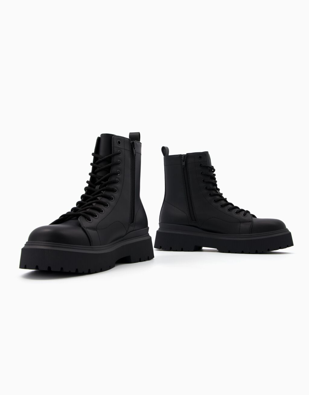 Bottines à lacets semelle crantée homme-Noir-3