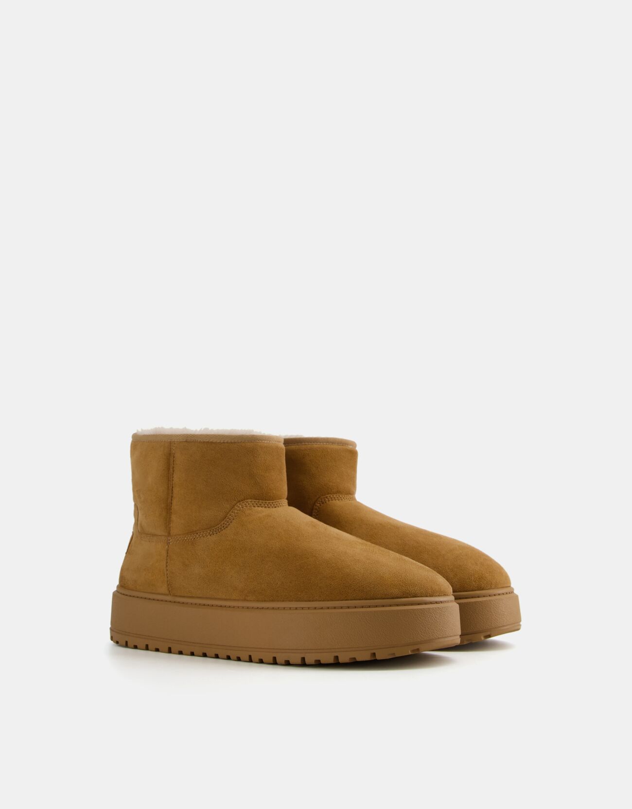 Bershka Herren-Stiefeletten Mit Fellfutter Herren 43 Camel