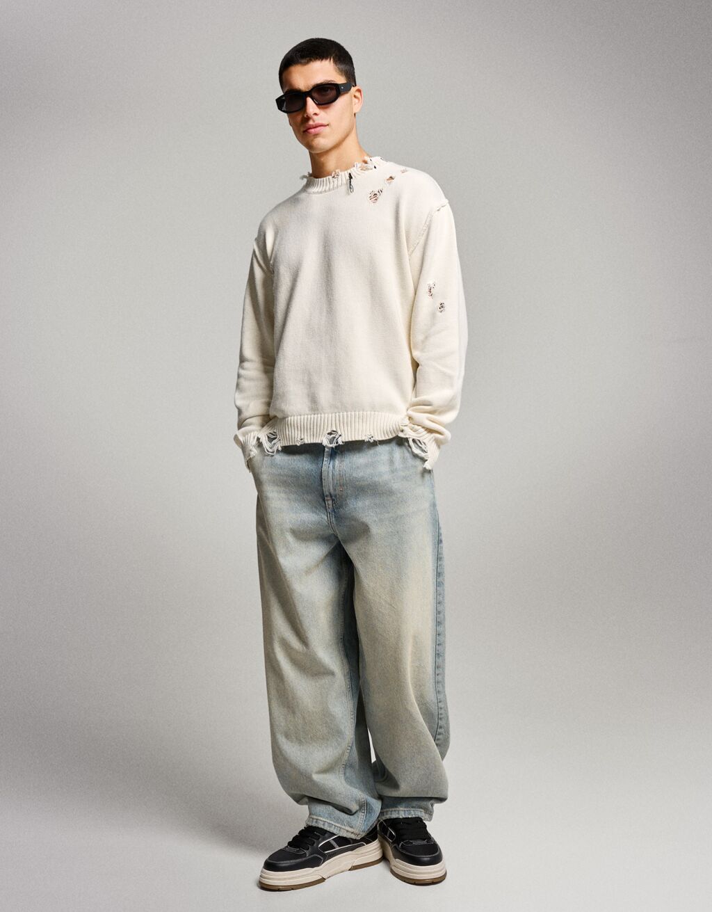 Sneakers tipo skate da uomo-Nero-6