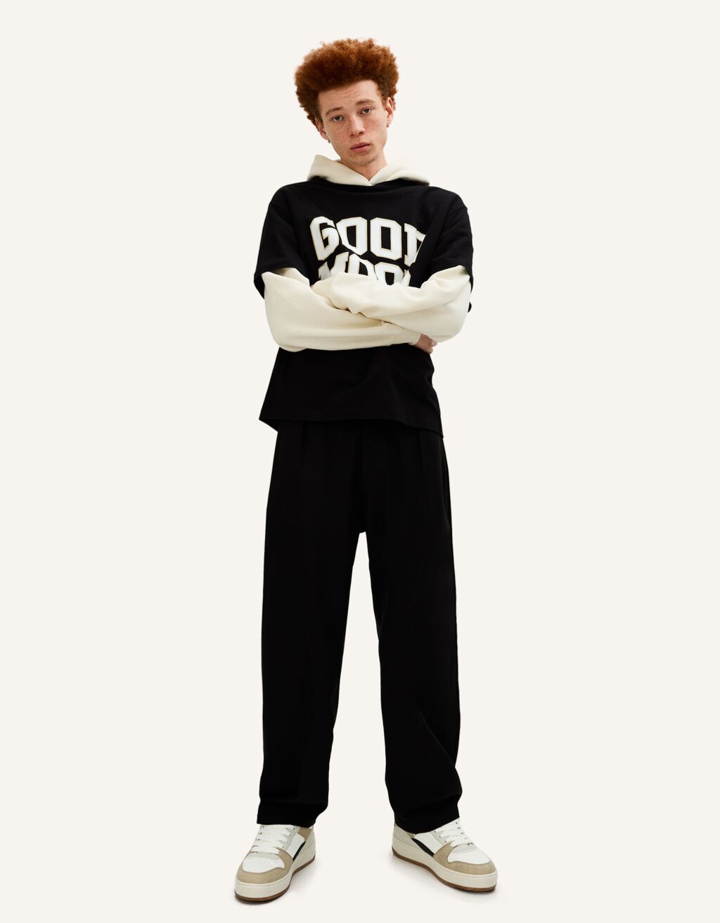 Sneakers multielementi da uomo-Sabbia-6