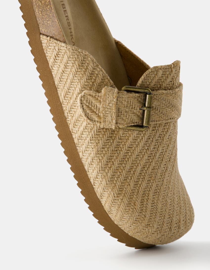 Men's clogs with buckle detail-SAND-2