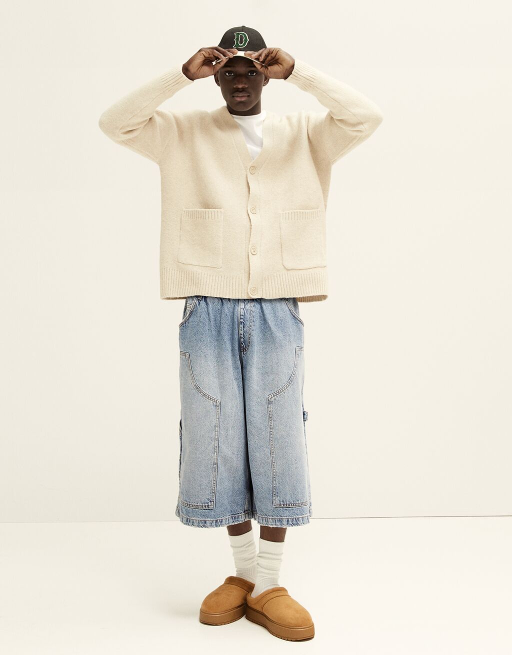 Sabots compensés doublés fourrure synthétique-Camel-1