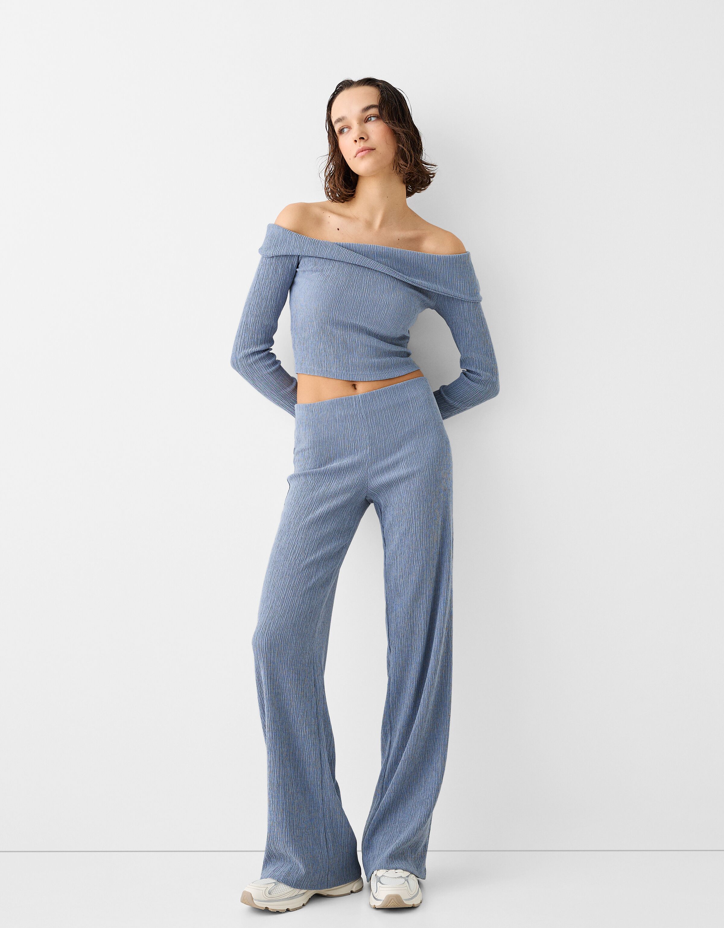 Pantalones de shop cuadros mujer bershka
