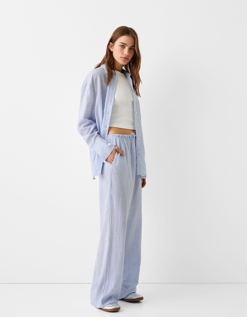 Shirt and trousers set-Light blue-0