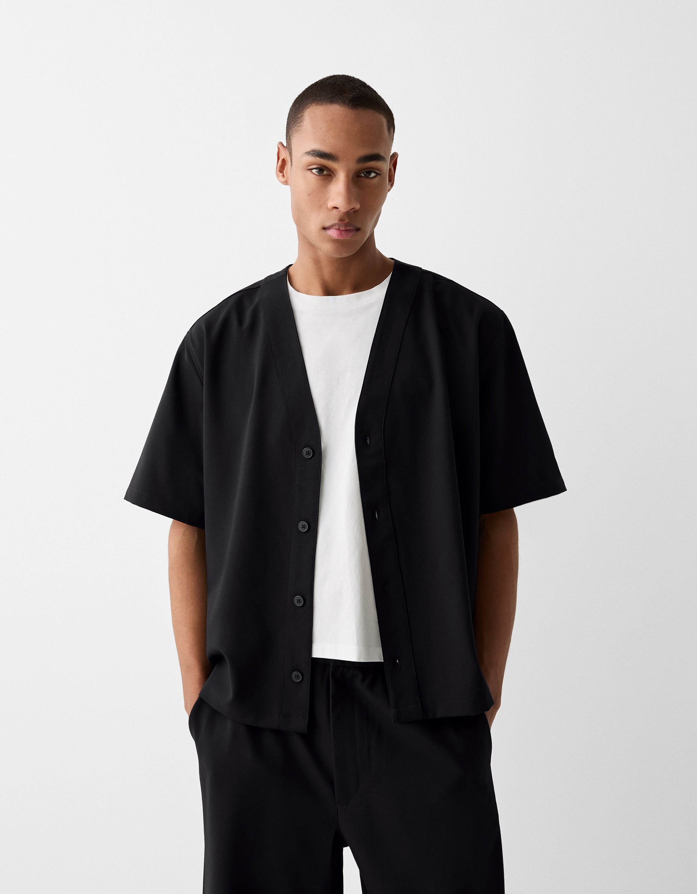 Camisa manga corta bershka new arrivals