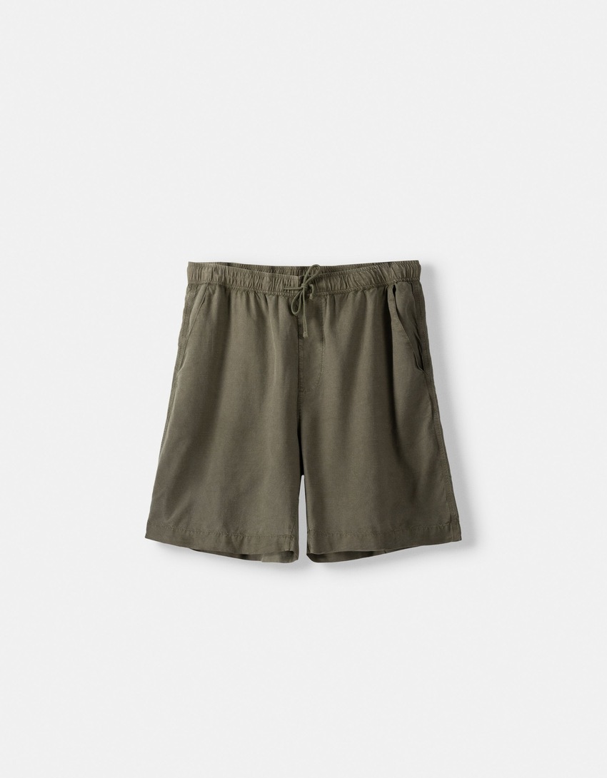 Ensemble chemise et bermuda rustique-Kaki-5