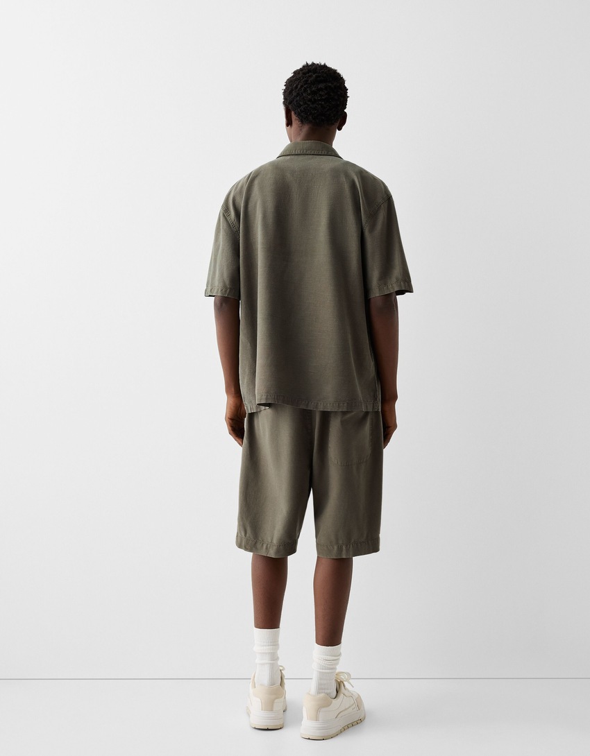 Ensemble chemise et bermuda rustique-Kaki-2