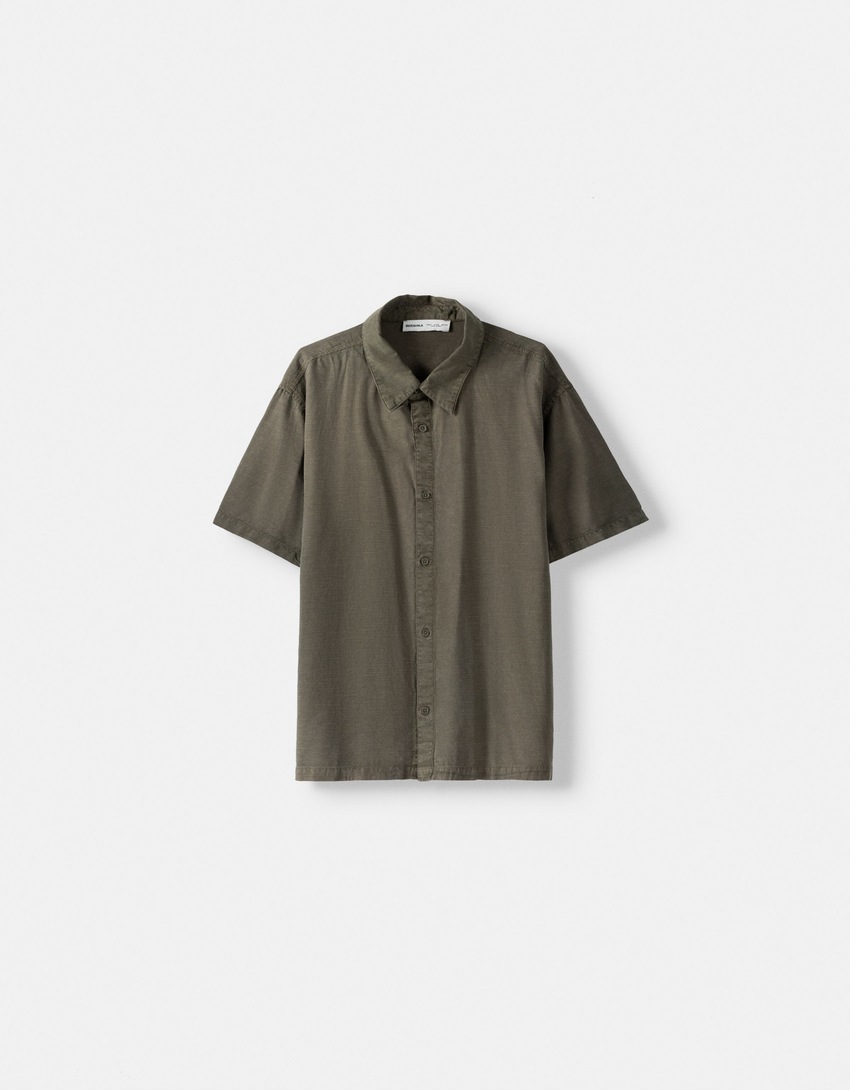 Ensemble chemise et bermuda rustique-Kaki-4