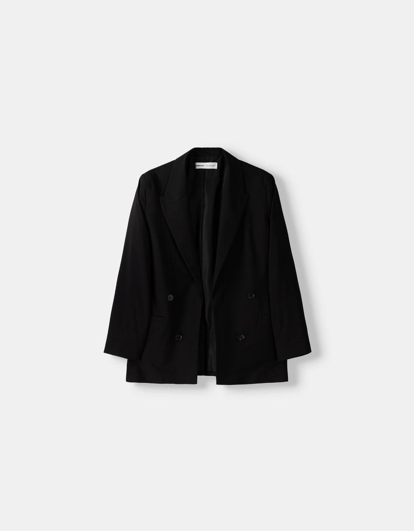 Conjunto blazer e calções tailored fit-Preto-4