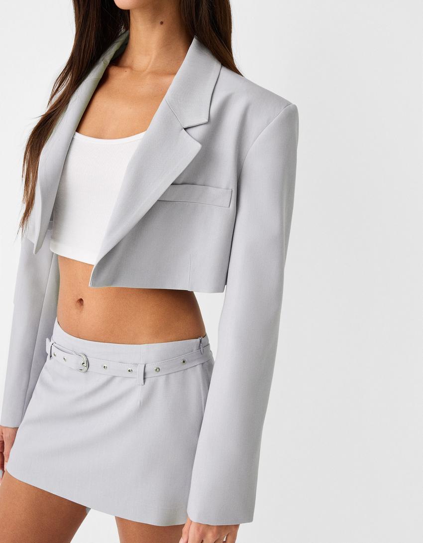 Pack blazer e minissaia-Cinza-4