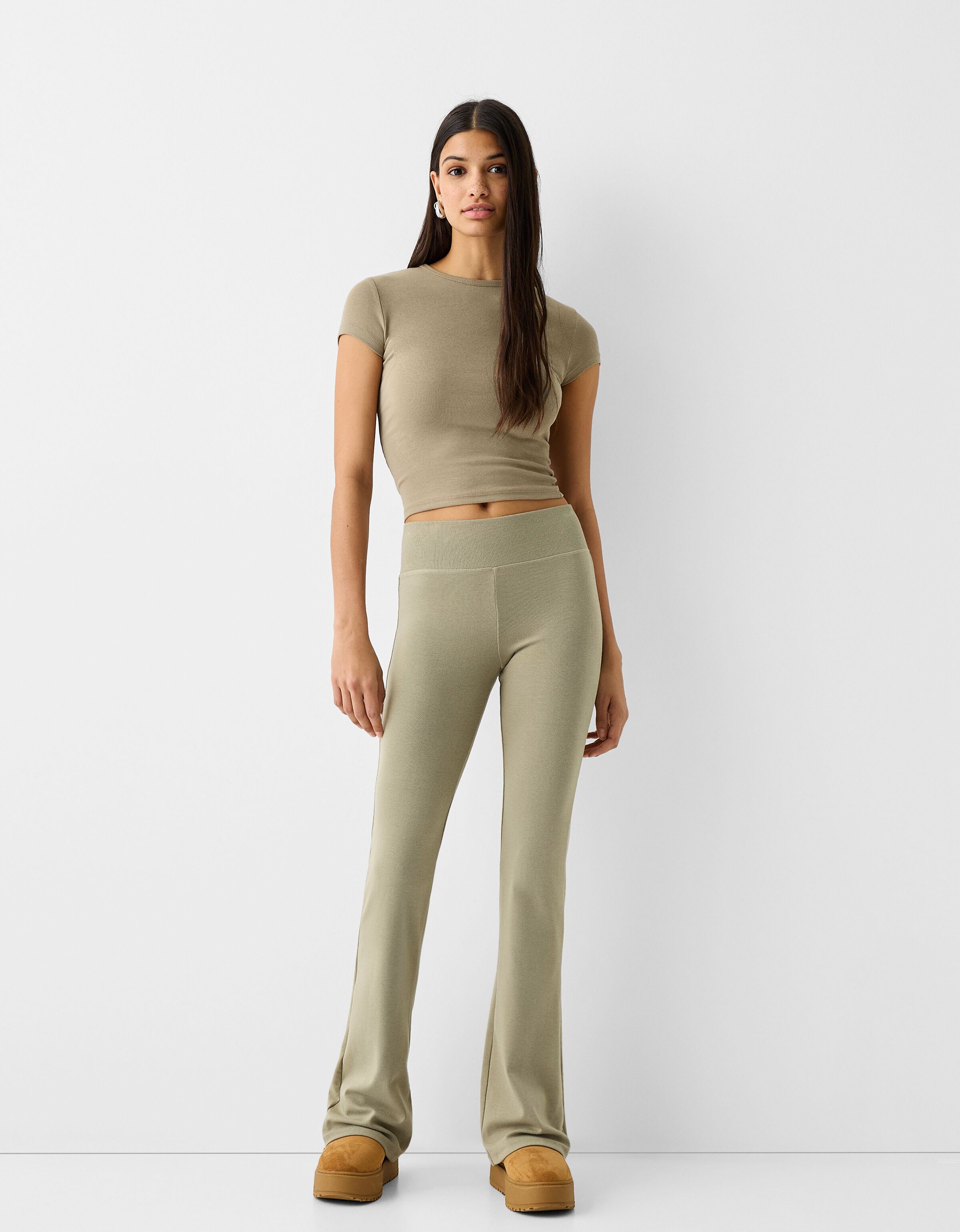 Reyna Two Piece Set - Crop Top and Tailored Pants Set in Green | Showpo USA