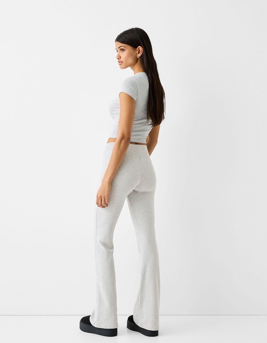Ensemble top et pantalon flare-Gris-4