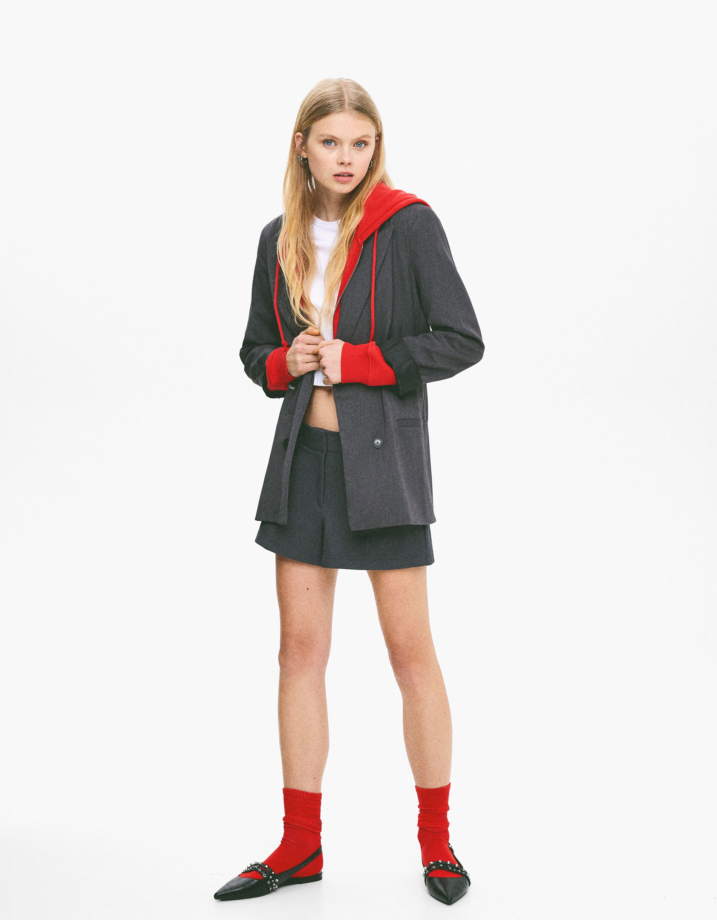 Tailored blazer and short set Women Bershka