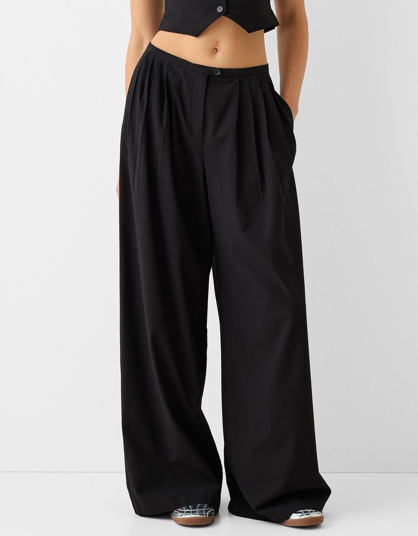 Tailored fit vest and trousers set-Black-3