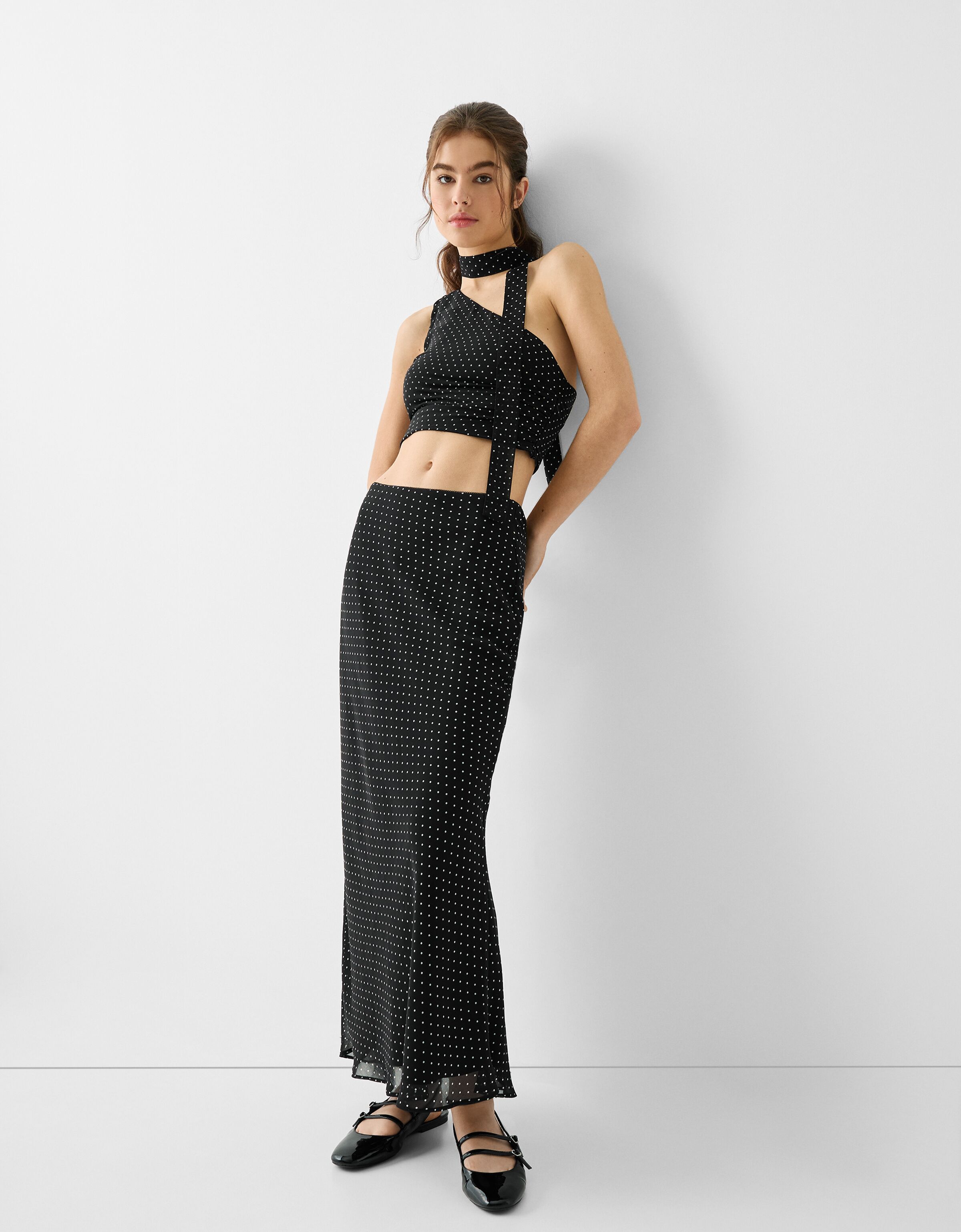 Polka dot 2025 skirt bershka