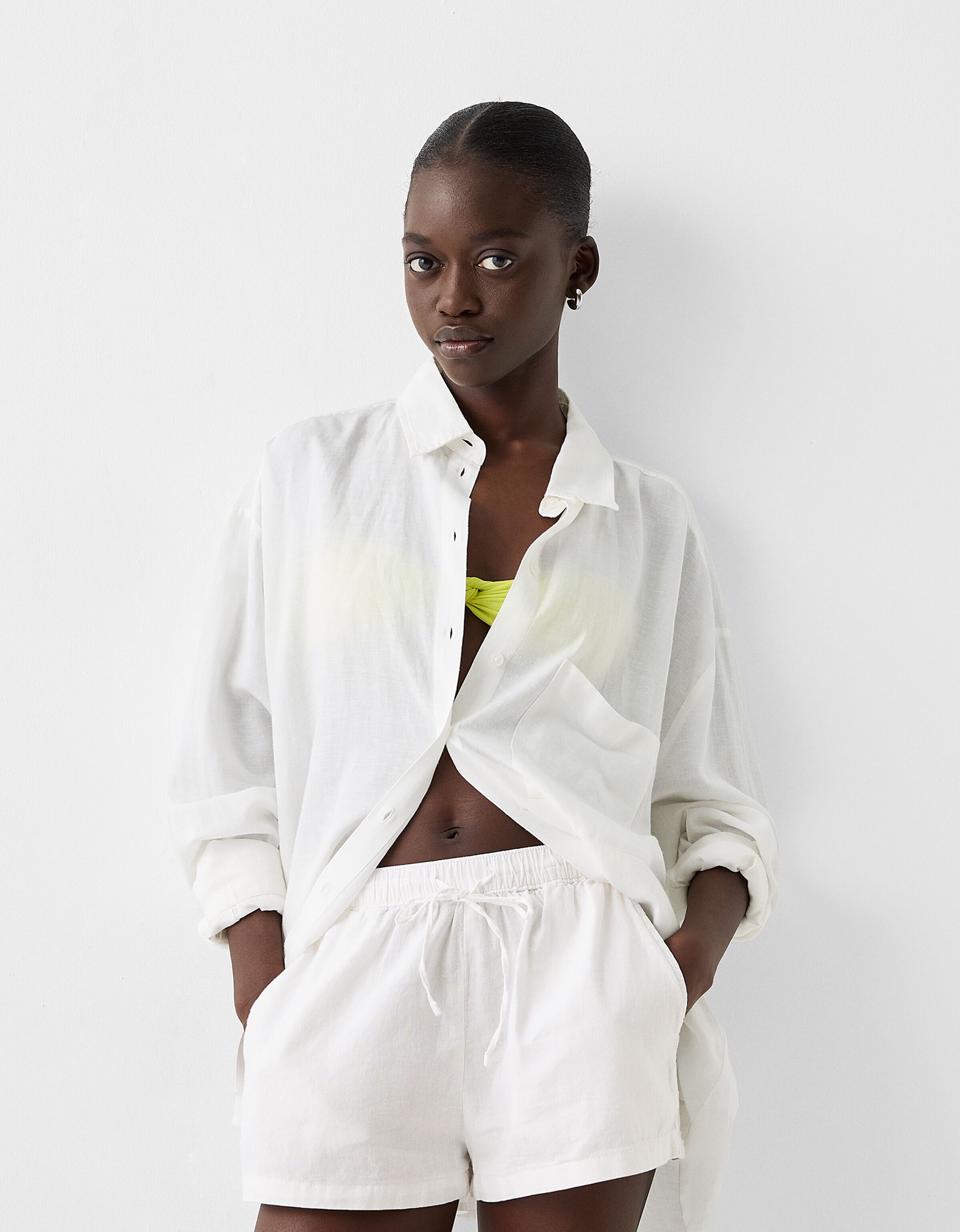 Ensemble chemise et short rustique Total look Femme Bershka