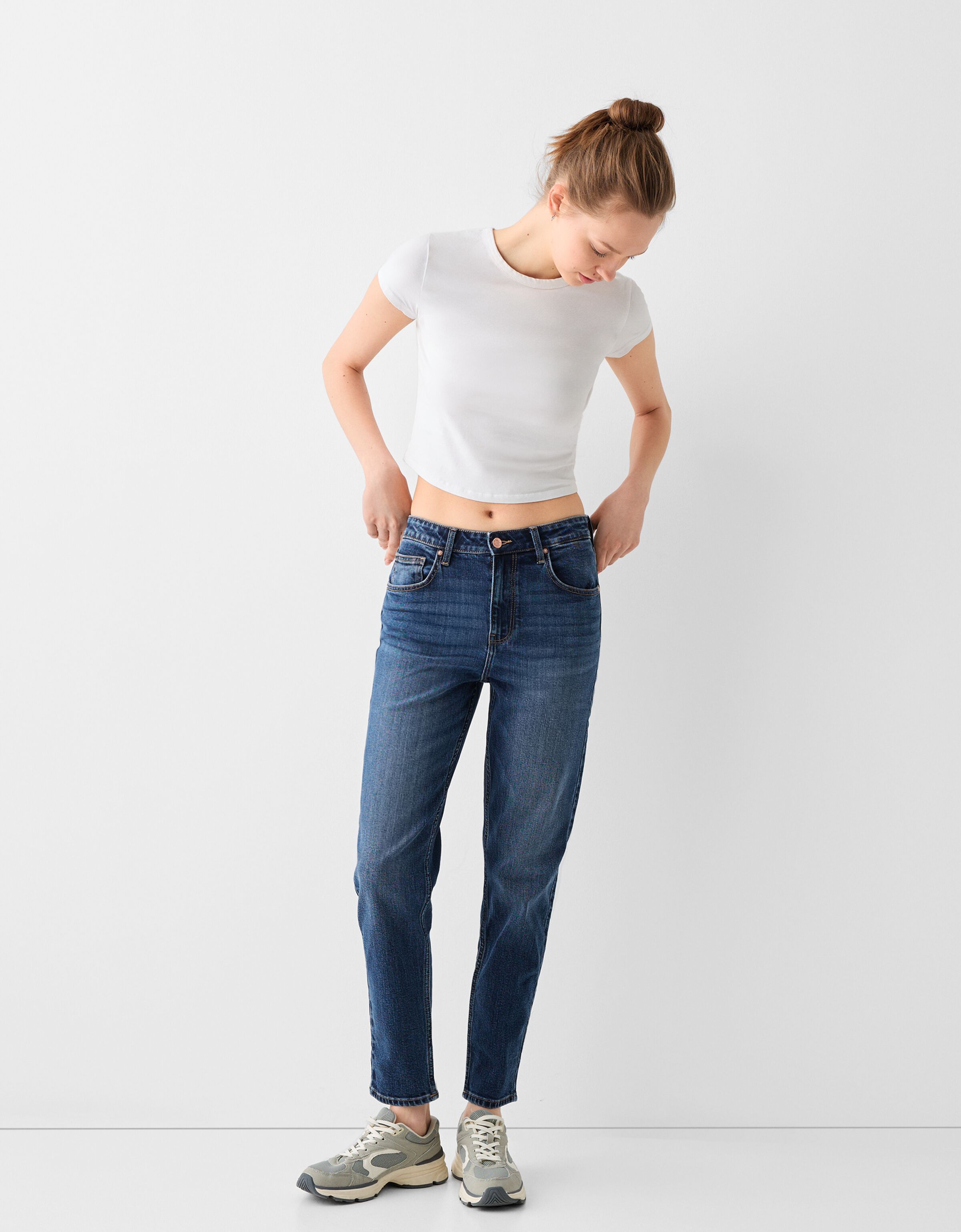 Bershka high waist mom jeans clearance