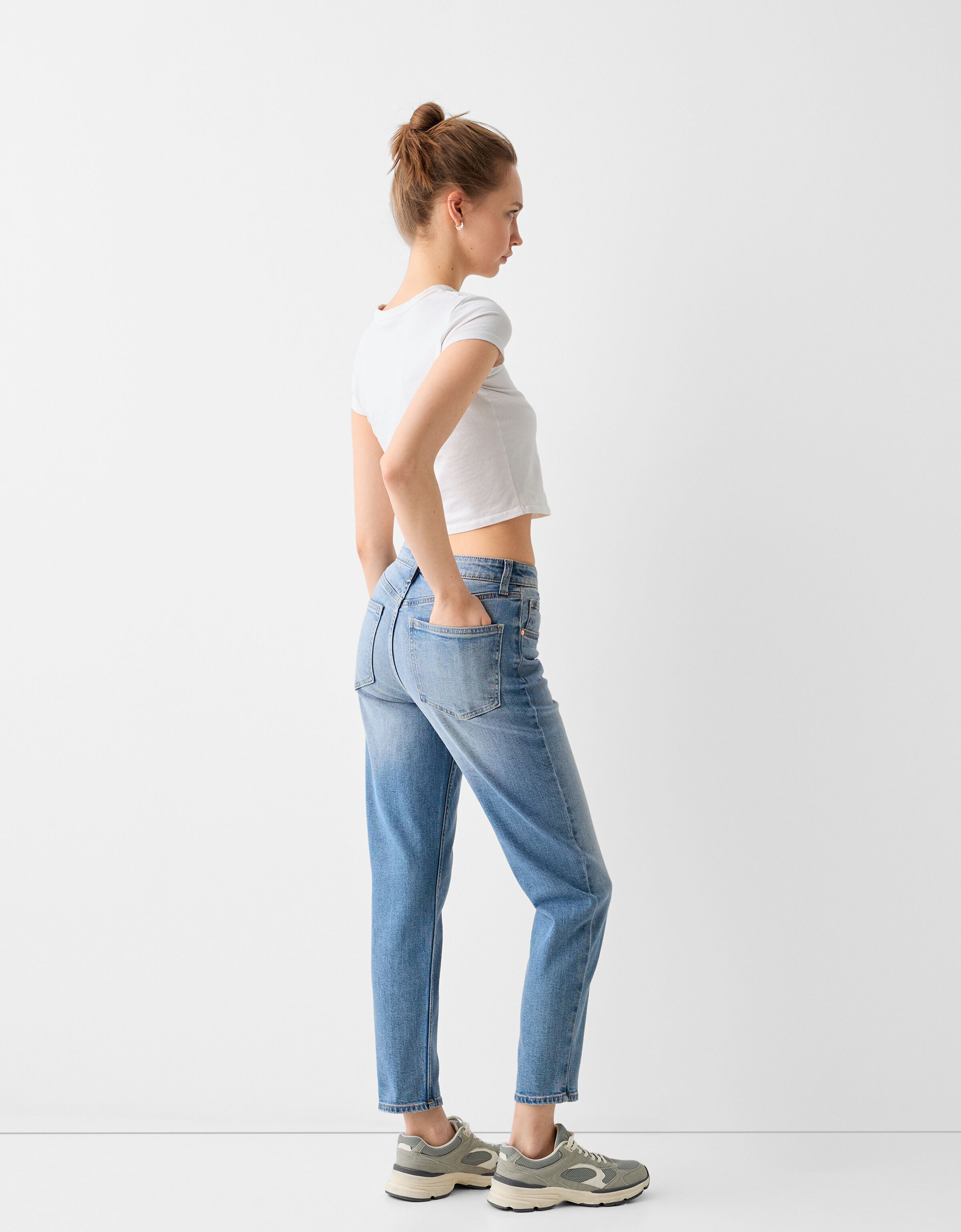 Slim fit comfort mom jean Jean BSK Teen Bershka