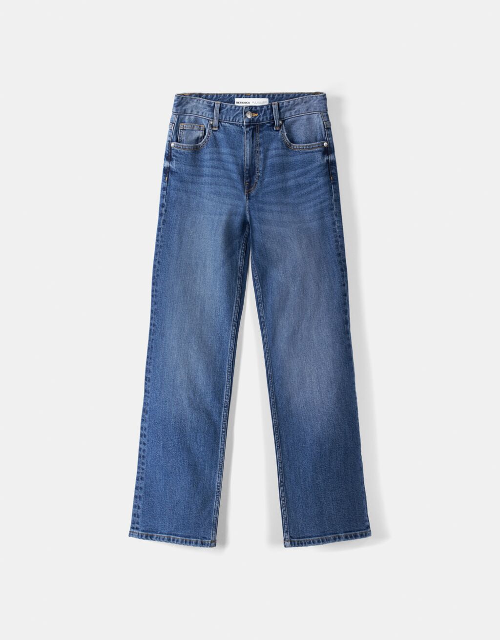 Cropped flared jeans-Blue-4
