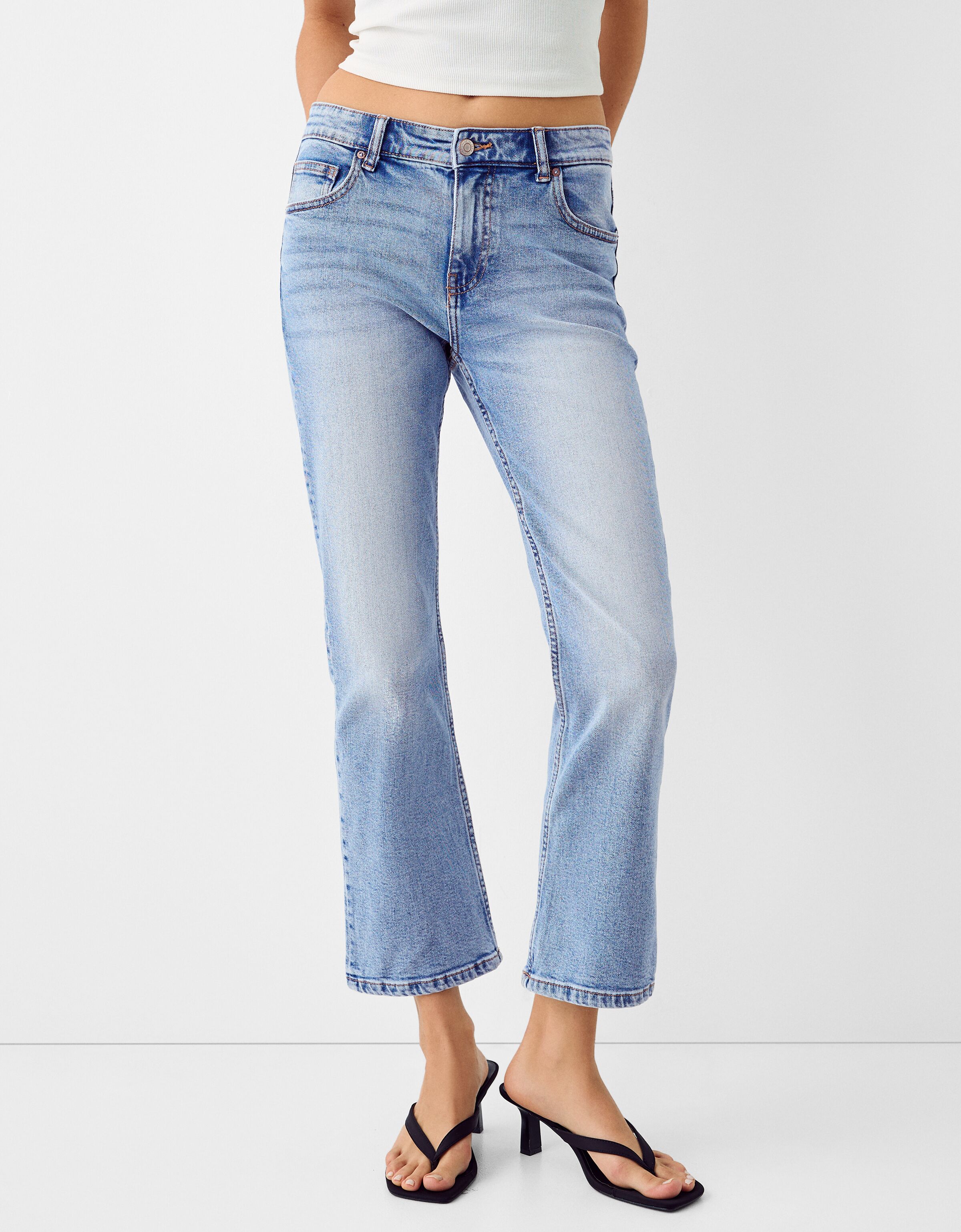 Super high rise cropped bershka discount