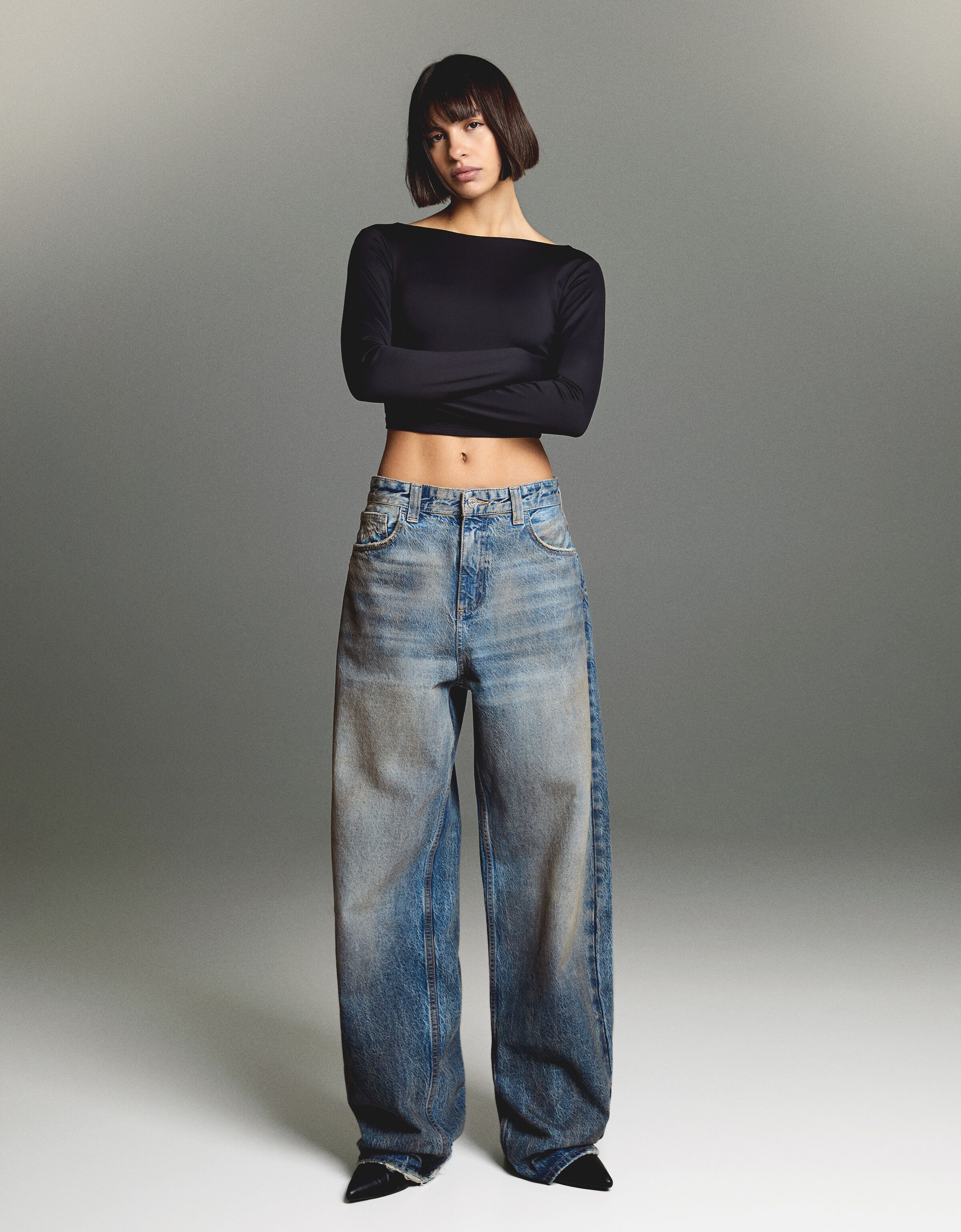 Wide cheap jeans bershka