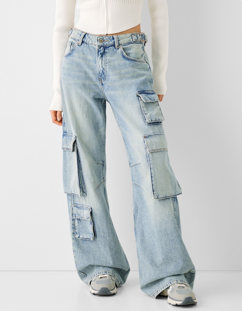 Multi-pocket cargo jeans - BSK Teen | Bershka