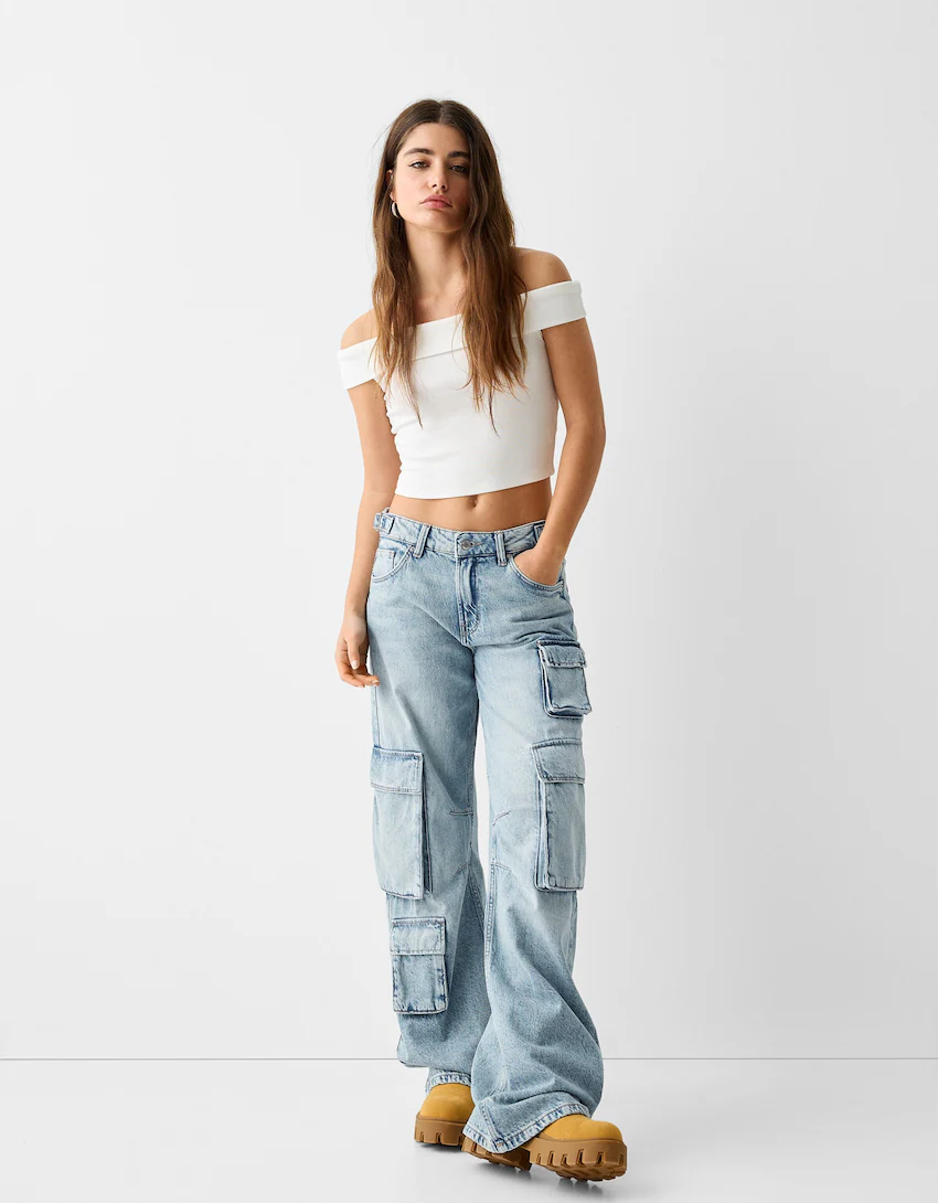 Teenage Girls' Utility Pocket Jeans