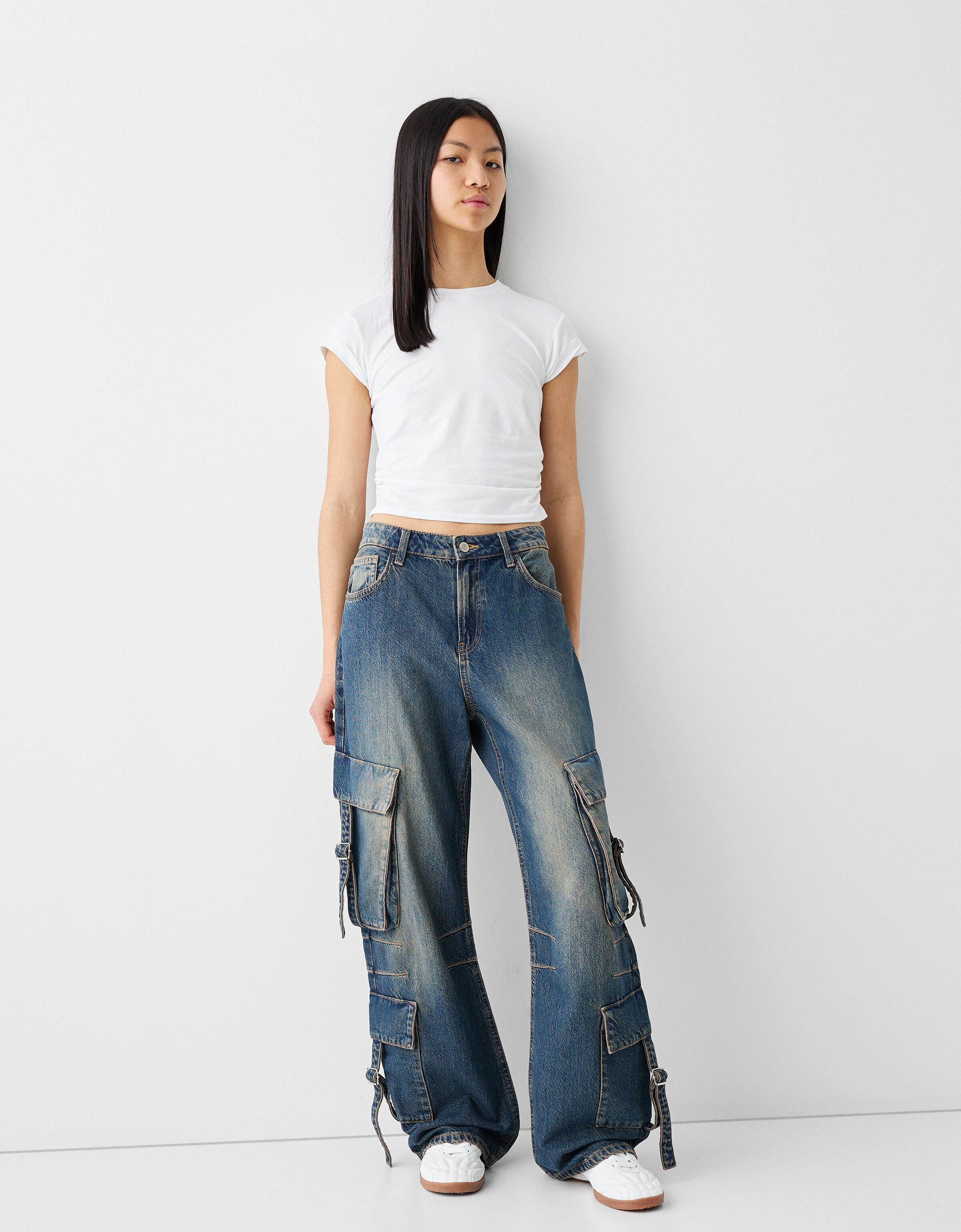 Jeans con clearance catena bershka