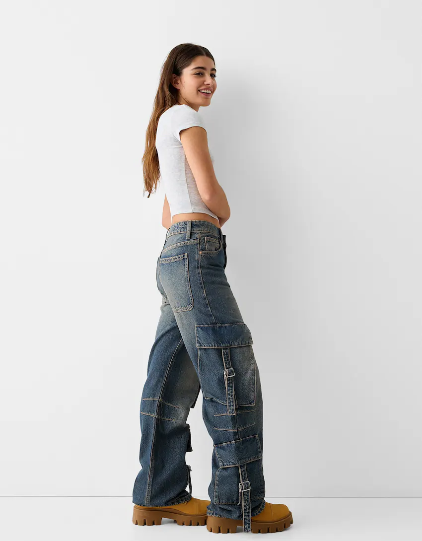 Baggy jeans with underwear